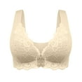 thumbnail image 1 of Front Close Bras for Women, Women's Bra Wire Free Underwear OnePiece Bra Everyday Underwear Bras, White Lace Bralette Christmas Ideas, 1 of 4