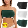 thumbnail image 1 of Front Close Bras for Women Women's Stretch Strapless Bra,Summer Bandeau Bra,Plus Size Strapless Bra,Comfort Wireless Bra White M, 1 of 7
