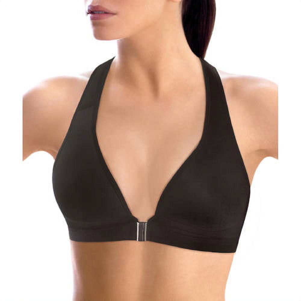 Danskin Sports Bra Med Impact Push-up Front Closure Plunging Front