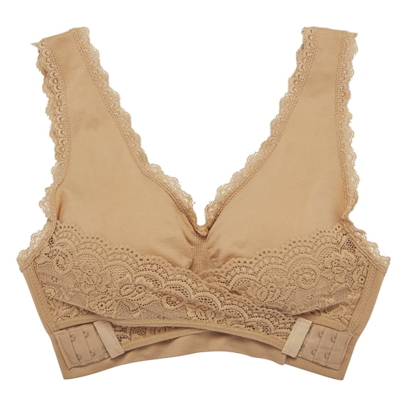 Front Close Sport Bra Women's Floral Lace Bralette Breathable Padded Comfort Bra