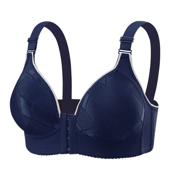 Front Closure Back Smoothing Bra for Women, Soft Cotton Wireless Comfort Full Coverage Bra with Adjustable Straps, Seamless Vest