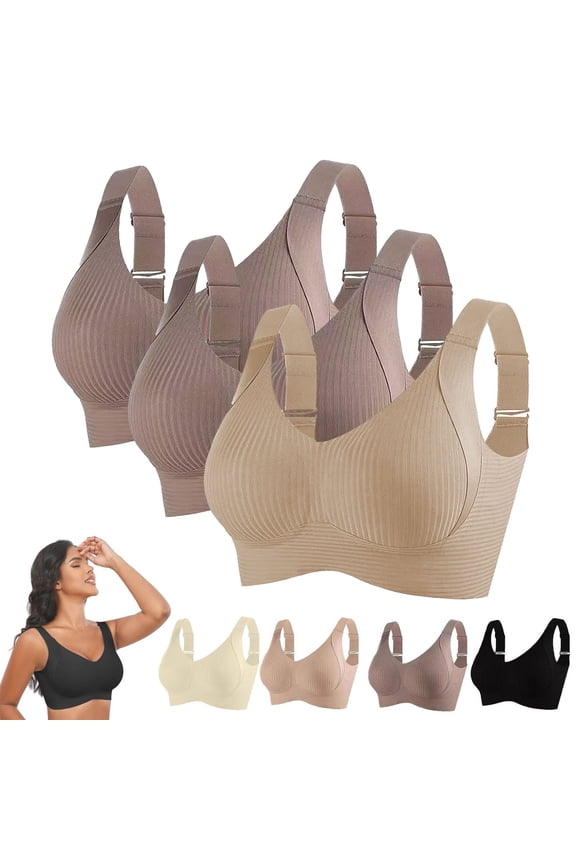 Front Closure Bra For Seniors - Wirefree Anti-Sagging Bras With Breathable Support, Seamless Posture Corrector For Older Women