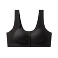thumbnail image 1 of Front Closure Bra Full Coverage Seamless Wireless Comfort Supportive Everyday T Shirt Soft Padded Underwire, XL, Black, 1 of 2