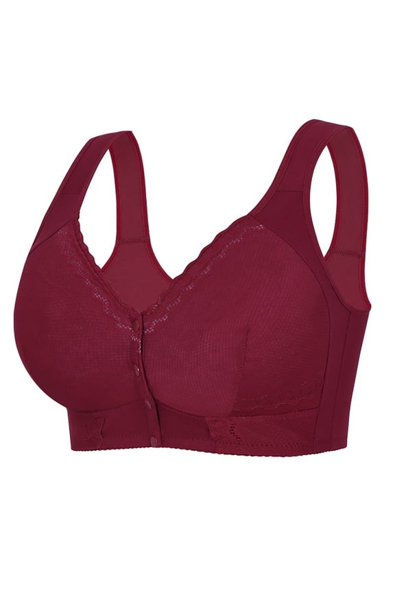 Front Closure Bra for Women Posture Bras for Women Breathable Bras Soft Comfort Front Open Bra Back Support Bra Wireless Bras for Women Posture Support Bra Full Coverage Front Bra