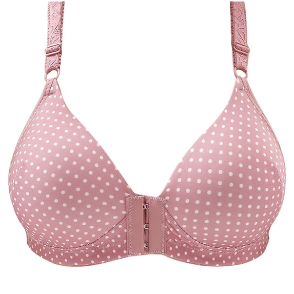 Amvlyk Front Closure Bra for Women Wireless Comfort Convenient Push Up Snap Closing Bra with Adjustable Straps Seamless Soft Full Coverage Front Buckle Bra for Everyday Walking Yoga Work