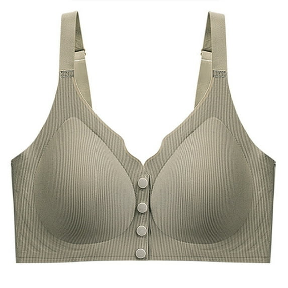 Amvlyk Front Closure Bra for Women Wireless Comfort Convenient Push Up Snap Closing Bra with Adjustable Straps Seamless Soft Full Coverage Front Buckle Bra for Everyday Walking Yoga Work