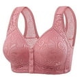 thumbnail image 1 of Xugsiok Front Closure Bra for Women Wireless Comfort Convenient Push Up Snap Closing Bra Seamless Wide Shoulder Straps Full Coverage Printed Bra for Senior Everyday Walking Yoga Work, 1 of 8