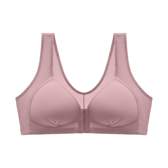 Amvlyk Front Closing Bras for Women Wireless Seamless Comfort Push Up Front Snap Bras Breathable Easy to Wear Front Buckle Bras for Everyday Bra Walking Life Work