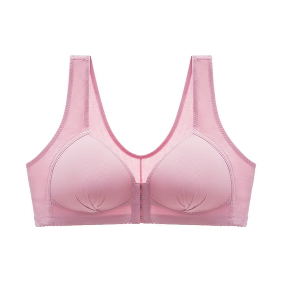 Amvlyk Front Closing Bras for Women Wireless Seamless Comfort Push Up Front Snap Bras Breathable Easy to Wear Front Buckle Bras for Everyday Bra Walking Life Work
