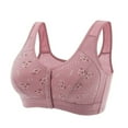 thumbnail image 1 of Yijfswar Front Closure Bra for Seniors No Underwire Padded Bra Floral Printed Push Up Bra Wide Shoulder Strap for Mom Grandma, 1 of 2