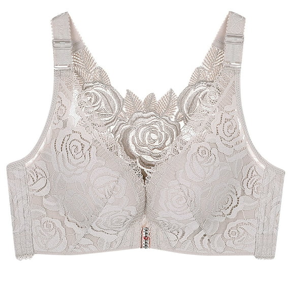 Front Closure Bra for Women Beauty Back Bras Ladies Sexy Lace Demi Bra Wire Free 18 Hour Post Surgery Nursing Bra