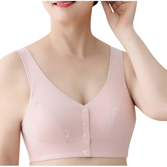Front Closure Bra for Women Wireless Full Coverage Plus Size Bra Soft Cup Support Wide Strap Comfort Bra