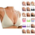 thumbnail image 1 of Front Closure Bras For Women No Underwire Low Cut Deep V Padded Bralette Seamless Comfy Bras With Support, 1 of 8