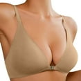 thumbnail image 1 of Front Closure Bras For Women No Underwire Low Cut V Neck Padded Bralette Seamless Comfort Support Daily Wear, 1 of 8