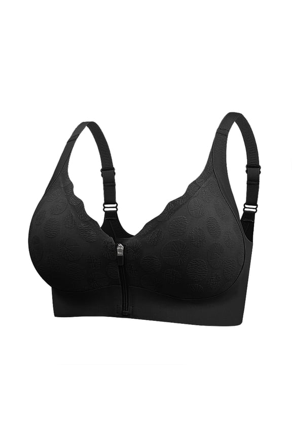 Front Closure Bras For Women No Underwire Low Cut V Padded Bralette Seamless Comfy Bras With Support