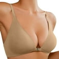 thumbnail image 1 of Front Closure Bras For Women Seamless Comfort Padded Bralette Supportive No Underwire Low Cut Design, 1 of 8