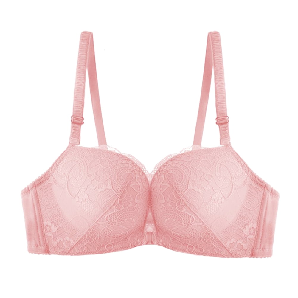 Auden Bra The Radiant Plunge Push-Up Lace Front Closure Lace Overlay Pink  32AA