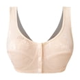 thumbnail image 1 of Front Closure Bras for Older Women No Underwire Push up Convenient Anti-sagging Comfort Bra Push up Bra Plus Size Compression Cotton Bra Wireless Breast Feeding Bras for Women,Beige,36, 1 of 5