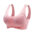 thumbnail image 1 of Front Closure Bras for Women 3-Pack Tops Bra Wire-Free Underwears Base Vest Style Sports Lingerie V-Neck Pullover Bra Feature Hook and Eye Closure Sport Bra Style Y-251 , Multi-color XXL, 1 of 8