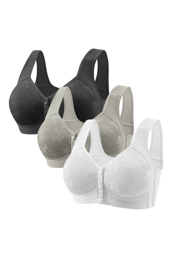 Front Closure Bras for Women Daily Wear Front Hook Bra Sleep Bralette Plus Size Full Coverage Bras Supportive Bra Sleep Bras Older Womens Bras Seamless Bra Everyday Bras
