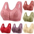 thumbnail image 1 of Front Closure Bras for Women Plus Size Full Coverage Minimizer Bra for Senior Comfortable Breathable Push Up Bralettes for Large Breast Pink Bras,Size S-4XL, 1 of 6
