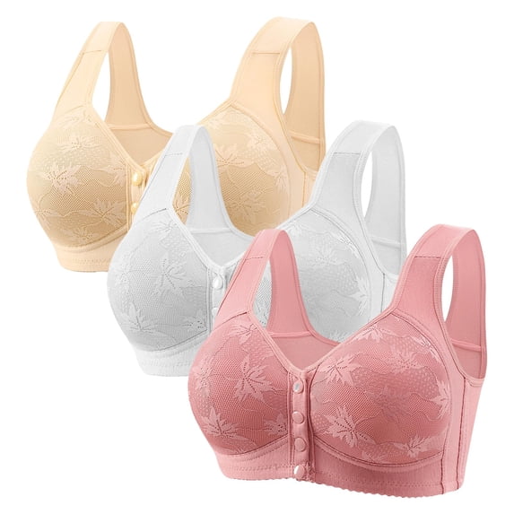 Front Closure Bras for Women Shaping Racerback Post Surgery Wireless Deep V Push Up Full Coverage Comfortable Sleep Bras Padded Everyday No Underwire No Wire Supportive Lace Bralettes Mint Green