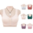 thumbnail image 1 of Front Closure Bras for Older Women Comfortable Lightweight Ribbed Plus Size Wireless Bralettes Everyday Bra, 1 of 5