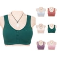 thumbnail image 1 of Front Closure Bras for Older Women Comfortable Lightweight Ribbed Plus Size Wireless Bralettes Everyday Bra, 1 of 5