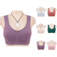 thumbnail image 1 of Front Closure Bras for Older Women Comfortable Lightweight Ribbed Plus Size Wireless Bralettes Everyday Bra, 1 of 5