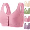 thumbnail image 1 of Front Closure Bras for Older Women No Underwire Comfortable Full Coverage Bra Wireless Wirefree Everyday Bras (Pink), 1 of 7