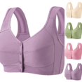thumbnail image 1 of Front Closure Bras for Older Women No Underwire Comfortable Full Coverage Bra Wireless Wirefree Everyday Bras (Purple), 1 of 7