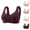 thumbnail image 1 of Front Closure Bras for Older Women Plus Size Floral Print Comfortable Wide Strap Wireless Bralettes Everyday Bra, 1 of 6
