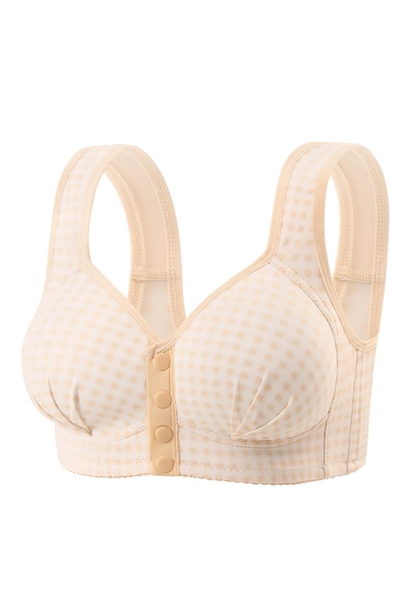 Front Closure Bras for Seniors 2026 Trendy Comfortable Soft Breathable Lingerie Wireless Sleep Pad Support Brassiere