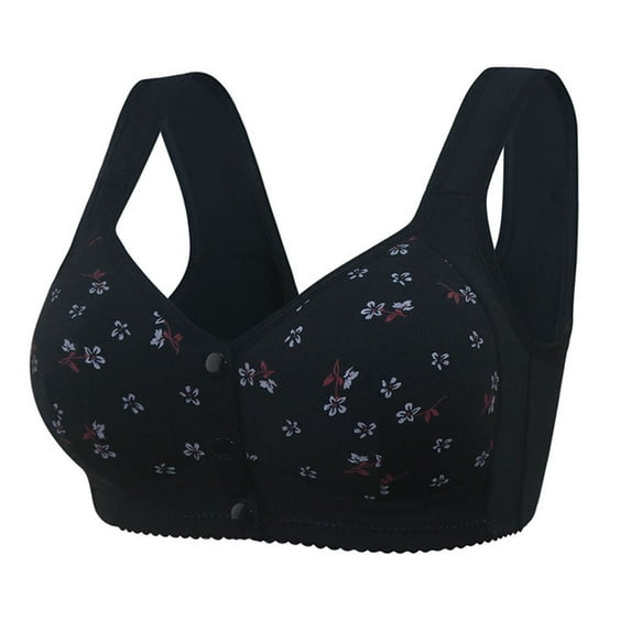 Front Closure Bras for Women Button Shaping Cup Bralettes Full Coverage Brasieres Wireless Posture Correcting Bra 36 C Bras for Women