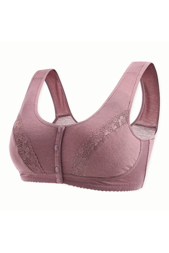 Front Closure Bras for Women Button Shaping Cup Bralettes Full Coverage Brasieres Wireless Posture Correcting Bra Studded Bra
