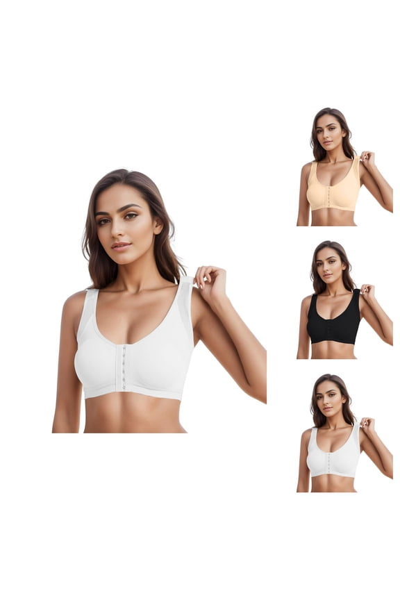 Front Closure Bras for Women Front Button Closure Sports Bra Large Size Steel Rim Open Bra