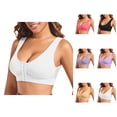 thumbnail image 1 of Front Closure Bras for Women Hollow out Breathable Wide Strap Racerback Push Up Bralettes Everyday Bra, 1 of 9