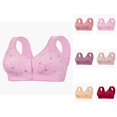 thumbnail image 1 of Front Closure Bras for Women Lightweight Floral Print Wide Strap Wireless Bralettes Everyday Bra for Older Women, 1 of 7