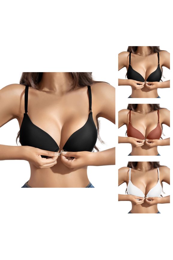 Front Closure Bras for Women Lightweight Push Up Supportive Underwire Removable Straps Bralette Everyday Bras