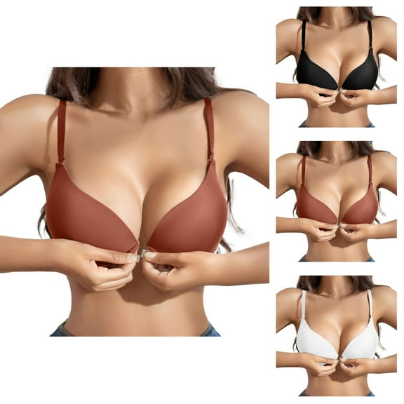 Front Closure Bras for Women Lightweight Push Up Supportive Underwire Removable Straps Bralette Everyday Bras