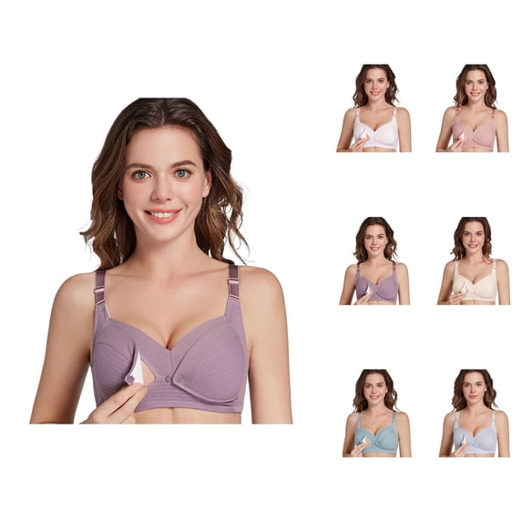 Front Closure Bras for Women Lightweight Wide Strap Anti Sagging Wireless Push Up Bralettes Maternity Nursing Bra