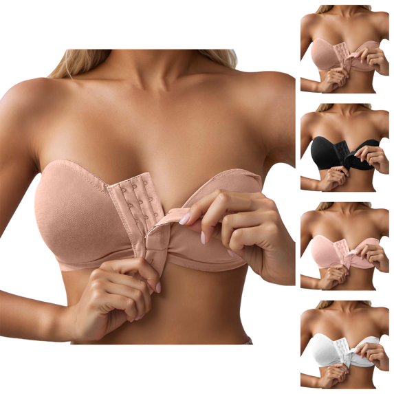 Front Closure Bras for Women Multiple Row Hooks Front Closure Bra Everyday Wear Hosiery for Women