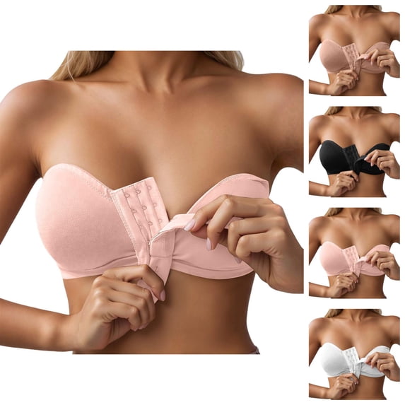 Front Closure Bras for Women Multiple Row Hooks Front Closure Bra Everyday Wear Hosiery for Women
