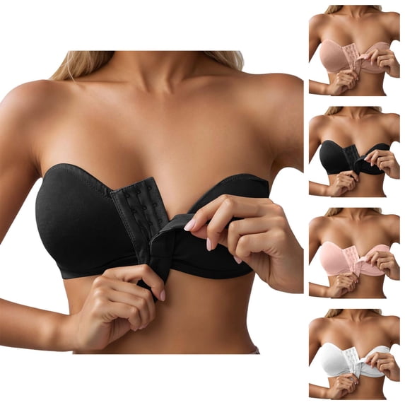 Front Closure Bras for Women Multiple Row Hooks Front Closure Bra Everyday Wear Hosiery for Women