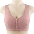 thumbnail image 1 of Front Closure Bras for Women No Underwire Comfort Senior Wireless Snap Closing Bra Plus Size Full Coverage Minimizer Bra, 1 of 8