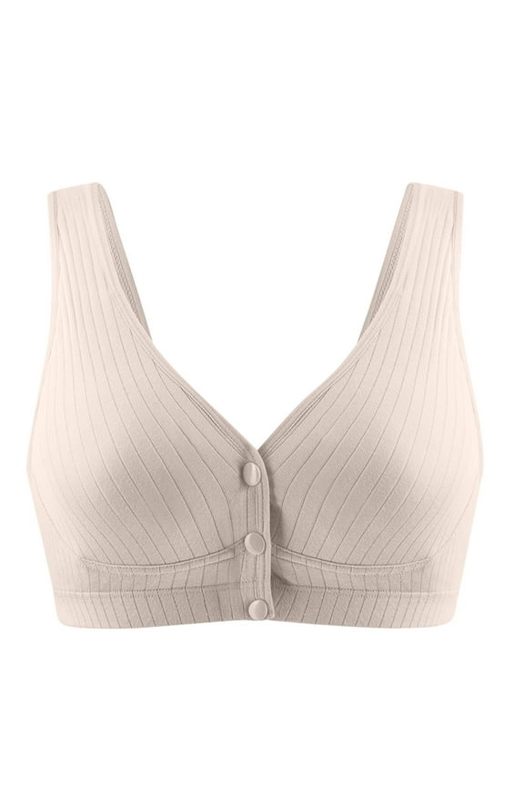 Front Closure Bras for Women No Underwire Support Full Coverage Mastectomy Bralettes Seamless Everyday Bra