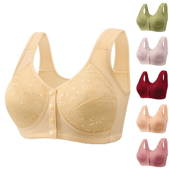 Front Closure Bras for Women No Underwire Wireless Bra Seamless Bralettes with Soft Support Mastectomy Bralette