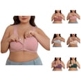 thumbnail image 1 of Front Closure Bras for Women Plus Size Comfortable Ribbed Wide Strap Wireless Bralettes Everyday Bra, 1 of 7