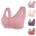 thumbnail image 1 of Front Closure Bras for Women Plus Size Cotton Wide Strap Seamless Wireless Racerback Push Up Bralettes Nursing Bra, 1 of 9