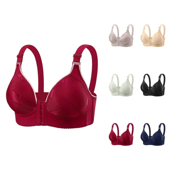 Front Closure Bras for Women Plus Size Lightweight Breathable Racerback Push Up Bralette Comfortable Everyday Bras